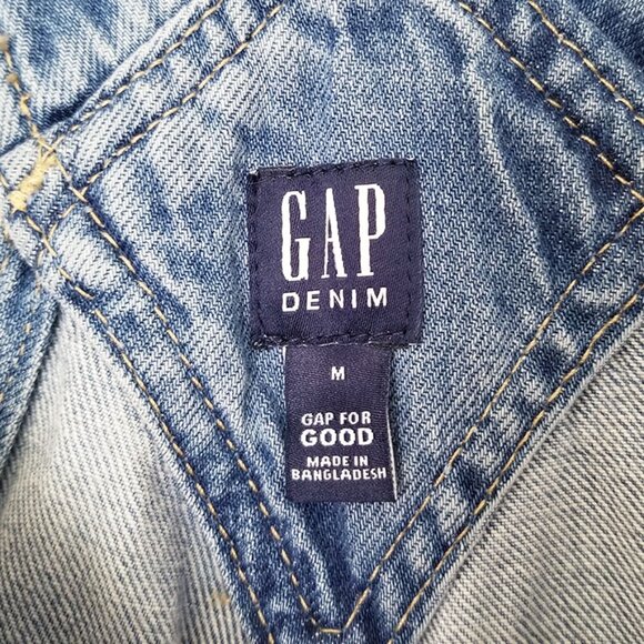 GAP Light Blue Jean Shorts Overalls - Picture 11 of 16